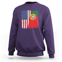 Portuguese American Flag Sweatshirt Retro Vintage USA Portugal Roots Heritage Pride - Wonder Print Shop