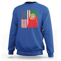 Portuguese American Flag Sweatshirt Retro Vintage USA Portugal Roots Heritage Pride - Wonder Print Shop