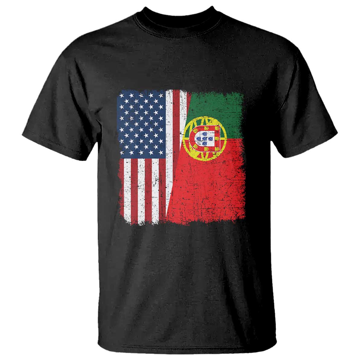 Portuguese American Flag T Shirt Retro Vintage USA Portugal Roots Heritage Pride - Wonder Print Shop