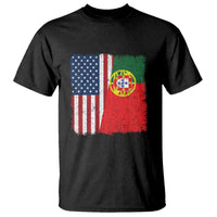 Portuguese American Flag T Shirt Retro Vintage USA Portugal Roots Heritage Pride - Wonder Print Shop