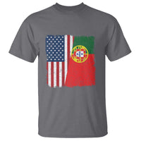 Portuguese American Flag T Shirt Retro Vintage USA Portugal Roots Heritage Pride - Wonder Print Shop