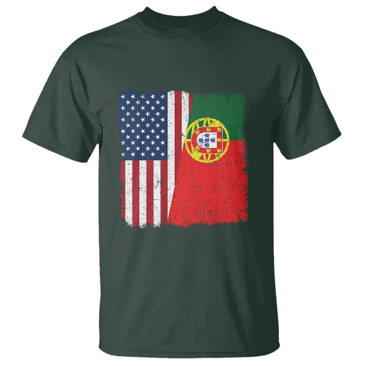 Portuguese American Flag T Shirt Retro Vintage USA Portugal Roots Heritage Pride - Wonder Print Shop