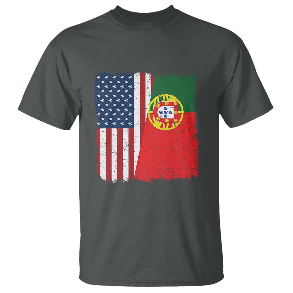 Portuguese American Flag T Shirt Retro Vintage USA Portugal Roots Heritage Pride - Wonder Print Shop