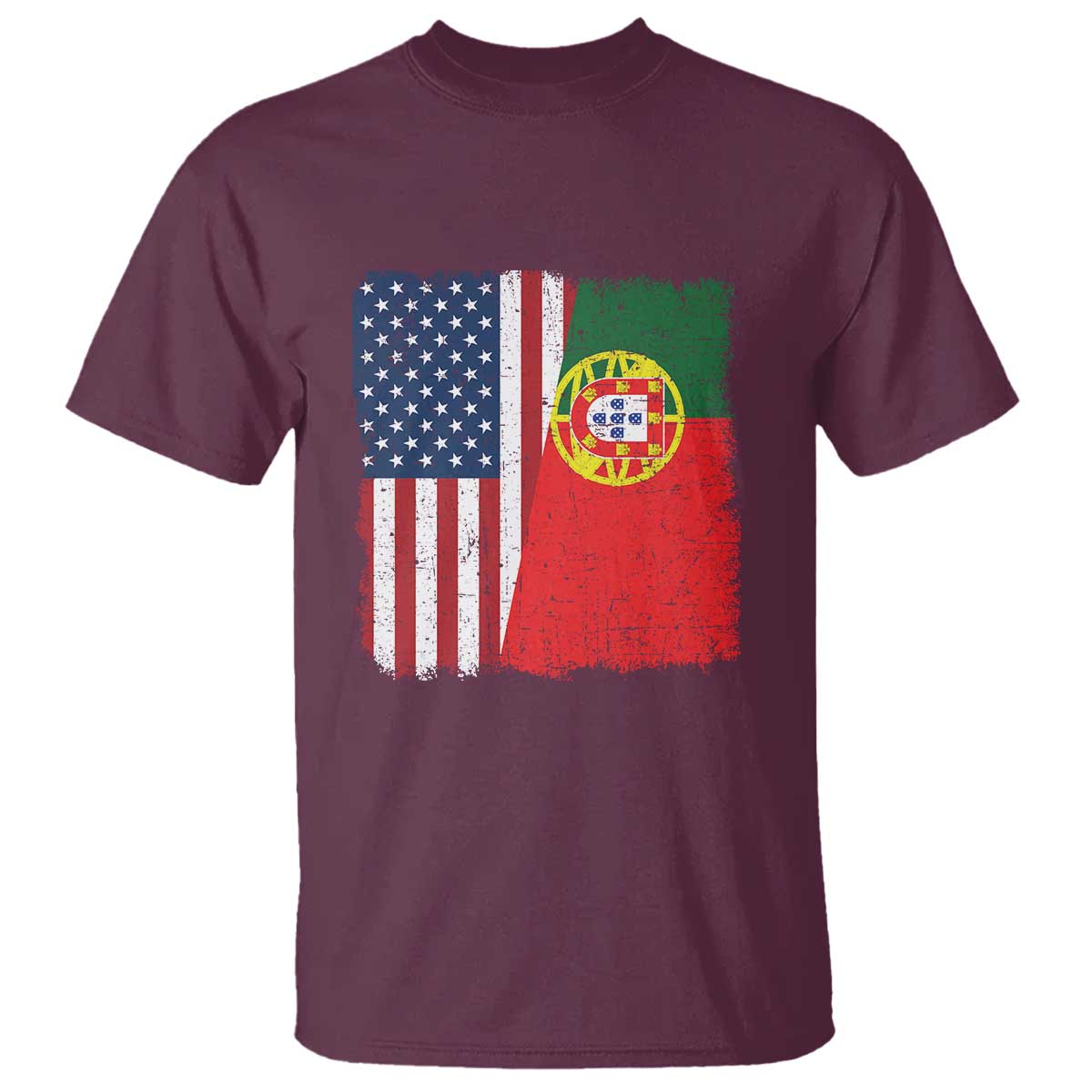 Portuguese American Flag T Shirt Retro Vintage USA Portugal Roots Heritage Pride - Wonder Print Shop