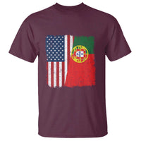 Portuguese American Flag T Shirt Retro Vintage USA Portugal Roots Heritage Pride - Wonder Print Shop