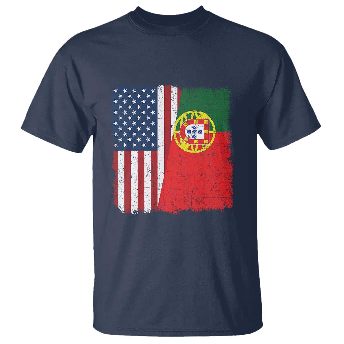 Portuguese American Flag T Shirt Retro Vintage USA Portugal Roots Heritage Pride - Wonder Print Shop