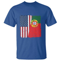 Portuguese American Flag T Shirt Retro Vintage USA Portugal Roots Heritage Pride - Wonder Print Shop