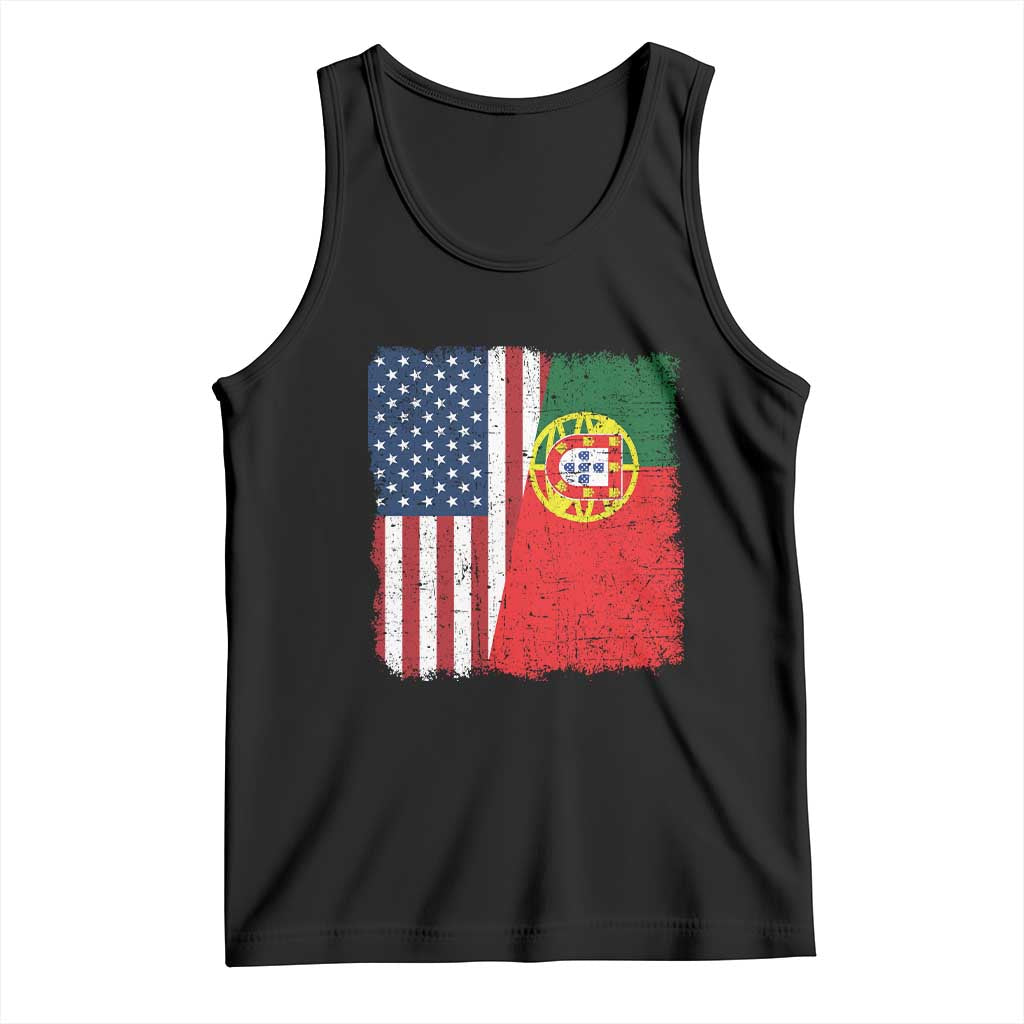Portuguese American Flag Tank Top Retro Vintage USA Portugal Roots Heritage Pride - Wonder Print Shop