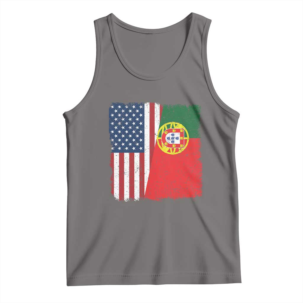 Portuguese American Flag Tank Top Retro Vintage USA Portugal Roots Heritage Pride - Wonder Print Shop