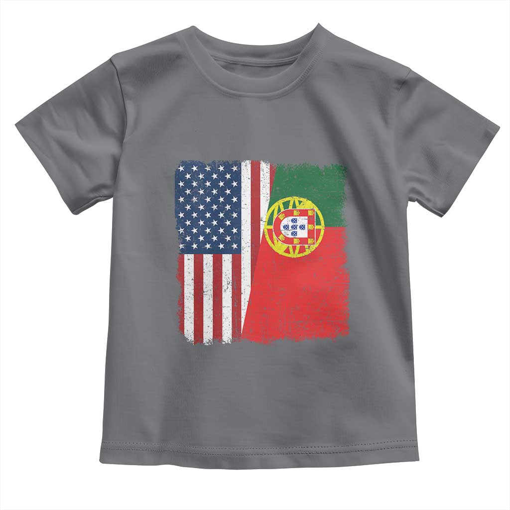 Portuguese American Flag Toddler T Shirt Retro Vintage USA Portugal Roots Heritage Pride - Wonder Print Shop