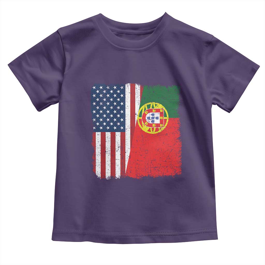 Portuguese American Flag Toddler T Shirt Retro Vintage USA Portugal Roots Heritage Pride - Wonder Print Shop
