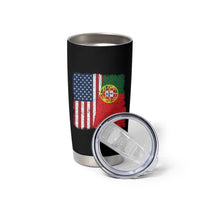 Portuguese American Flag Tumbler Cup Retro Vintage USA Portugal Roots Heritage Pride - Wonder Print Shop