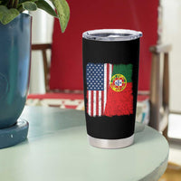 Portuguese American Flag Tumbler Cup Retro Vintage USA Portugal Roots Heritage Pride - Wonder Print Shop