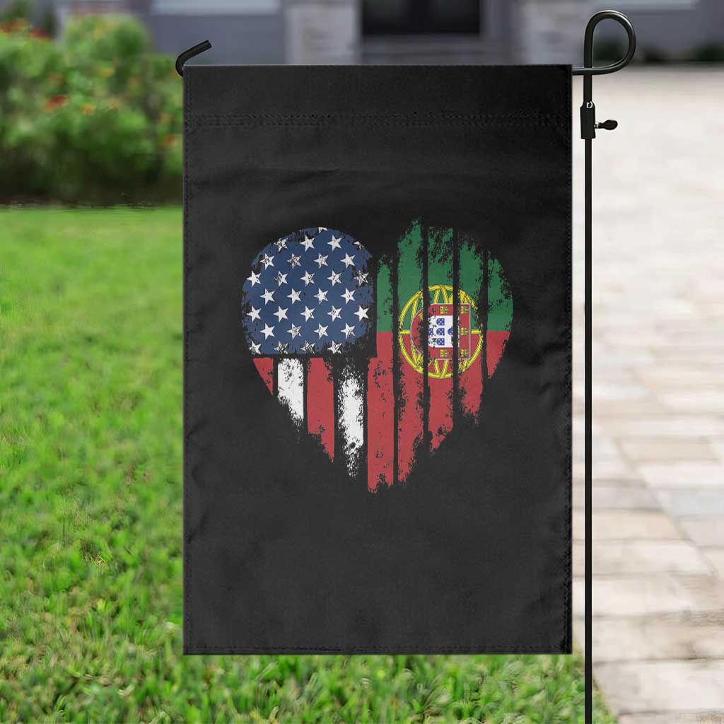 Half Portuguese American Flag Garden Flag Portugal Roots USA Flag Immigrant Gifts - Wonder Print Shop