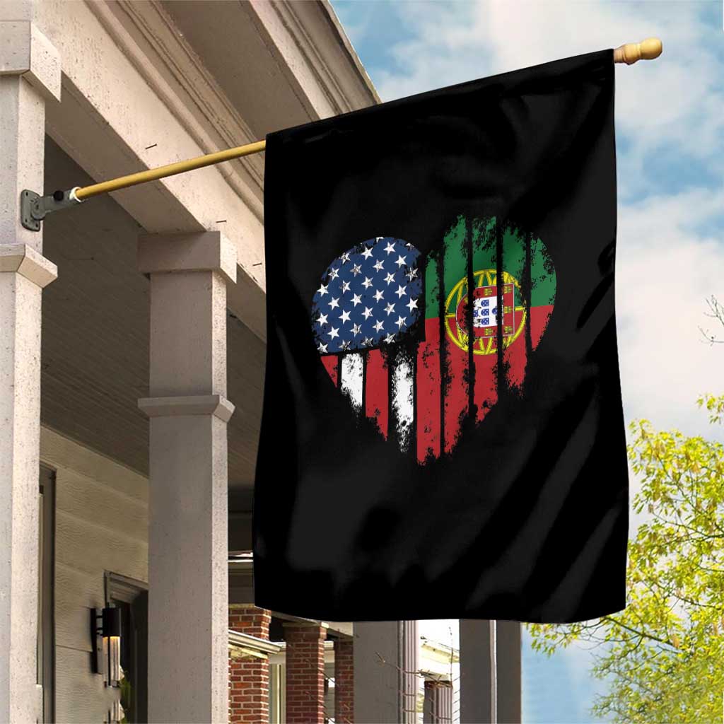 Half Portuguese American Flag Garden Flag Portugal Roots USA Flag Immigrant Gifts - Wonder Print Shop