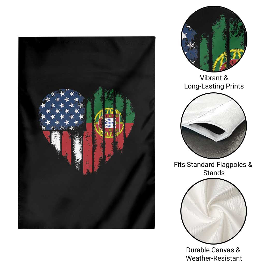 Half Portuguese American Flag Garden Flag Portugal Roots USA Flag Immigrant Gifts - Wonder Print Shop