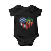 Half Portuguese American Flag Baby Onesie Portugal Roots USA Flag Immigrant Gifts - Wonder Print Shop