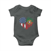 Half Portuguese American Flag Baby Onesie Portugal Roots USA Flag Immigrant Gifts - Wonder Print Shop