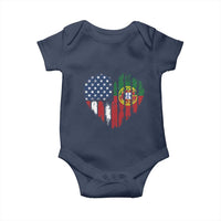 Half Portuguese American Flag Baby Onesie Portugal Roots USA Flag Immigrant Gifts - Wonder Print Shop