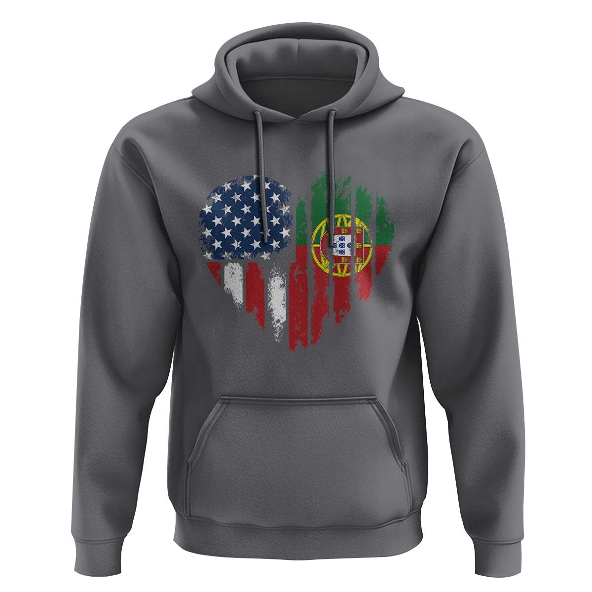 Half Portuguese American Flag Hoodie Portugal Roots USA Flag Immigrant Gifts - Wonder Print Shop