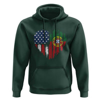 Half Portuguese American Flag Hoodie Portugal Roots USA Flag Immigrant Gifts - Wonder Print Shop