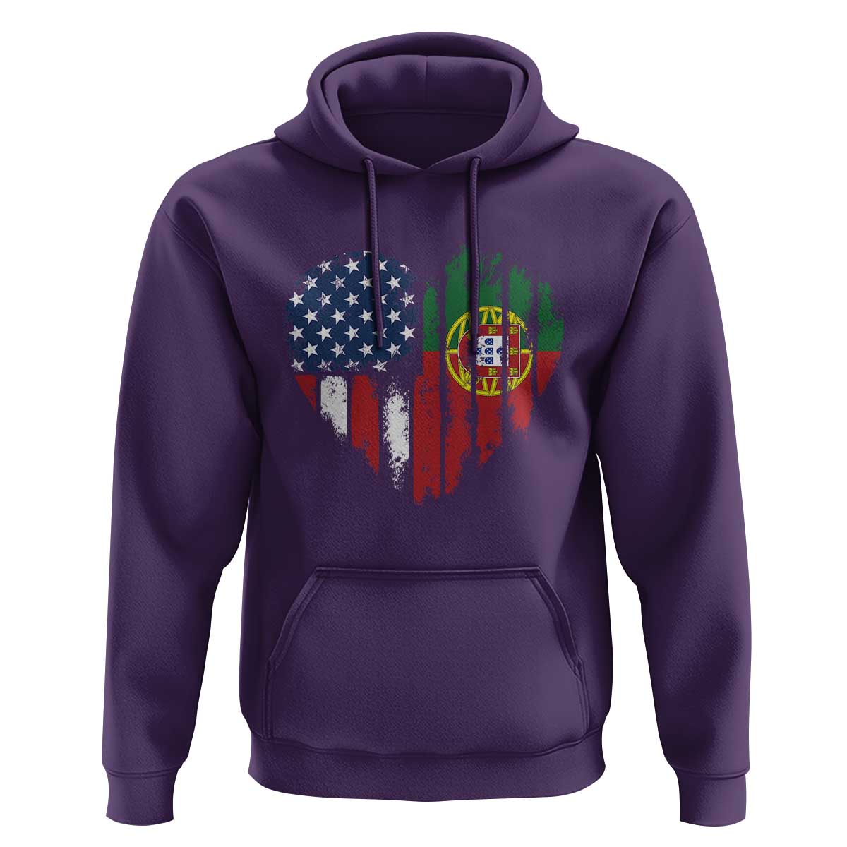 Half Portuguese American Flag Hoodie Portugal Roots USA Flag Immigrant Gifts - Wonder Print Shop
