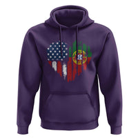 Half Portuguese American Flag Hoodie Portugal Roots USA Flag Immigrant Gifts - Wonder Print Shop
