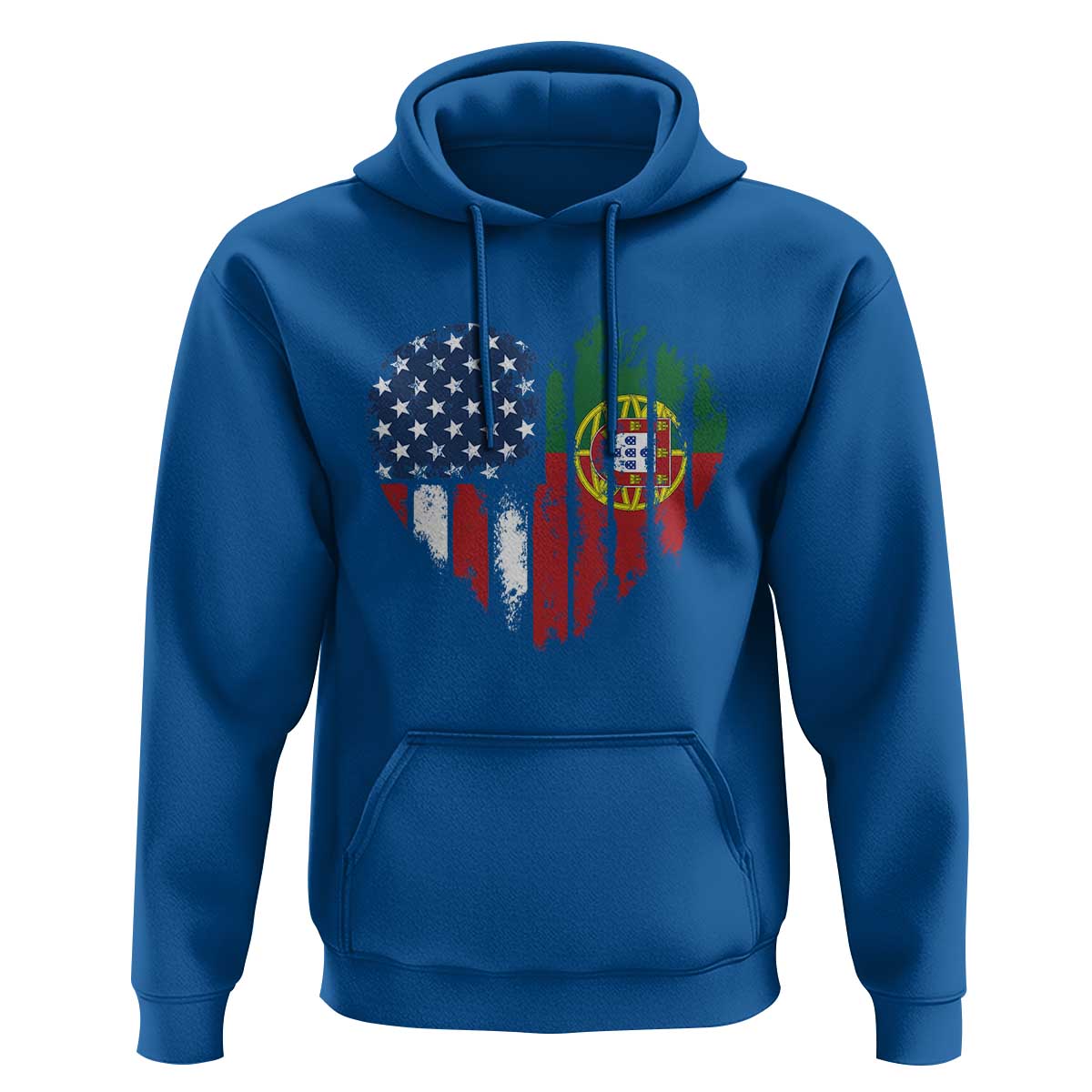 Half Portuguese American Flag Hoodie Portugal Roots USA Flag Immigrant Gifts - Wonder Print Shop