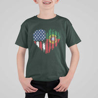 Half Portuguese American Flag T Shirt For Kid Portugal Roots USA Flag Immigrant Gifts - Wonder Print Shop