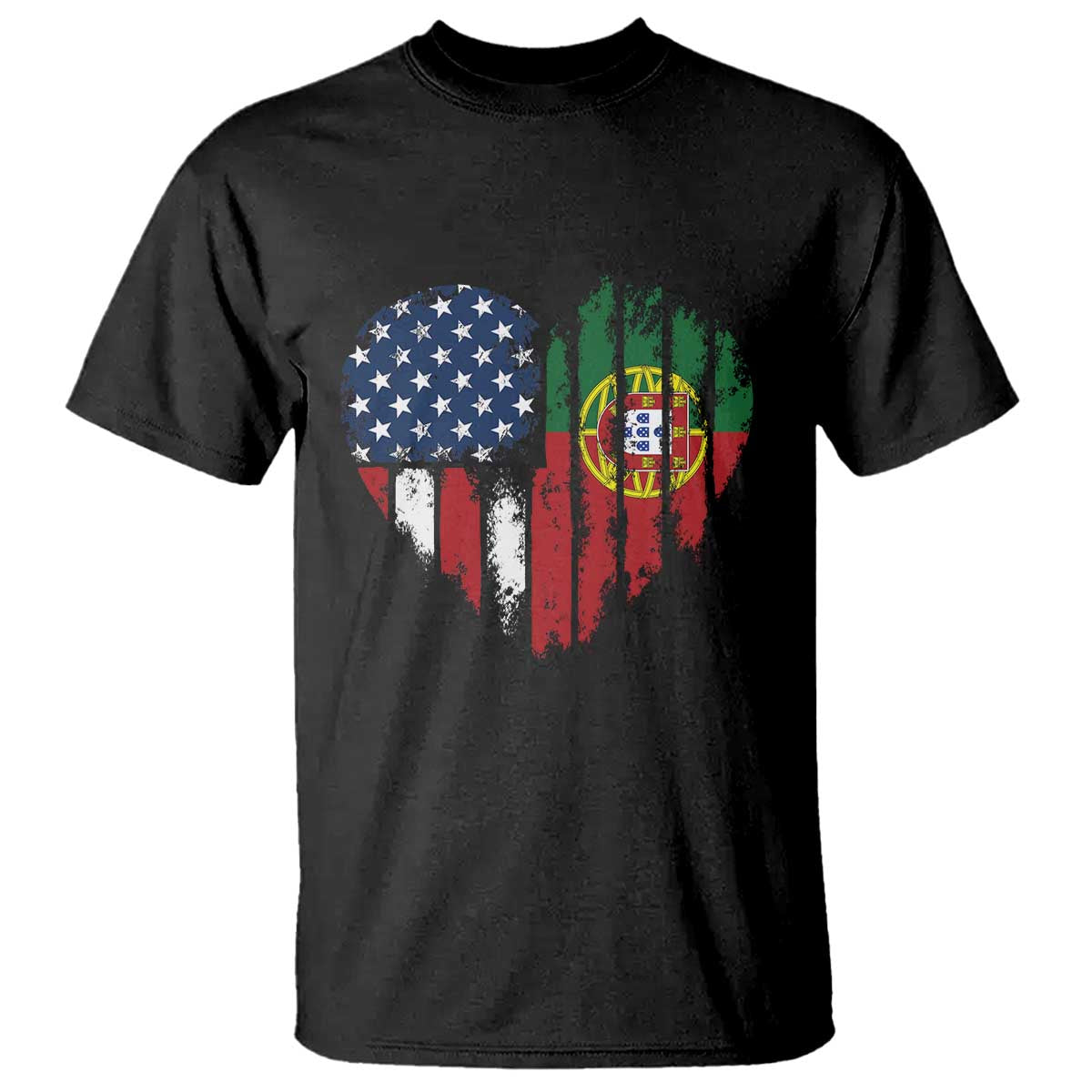 Half Portuguese American Flag T Shirt Portugal Roots USA Flag Immigrant Gifts - Wonder Print Shop