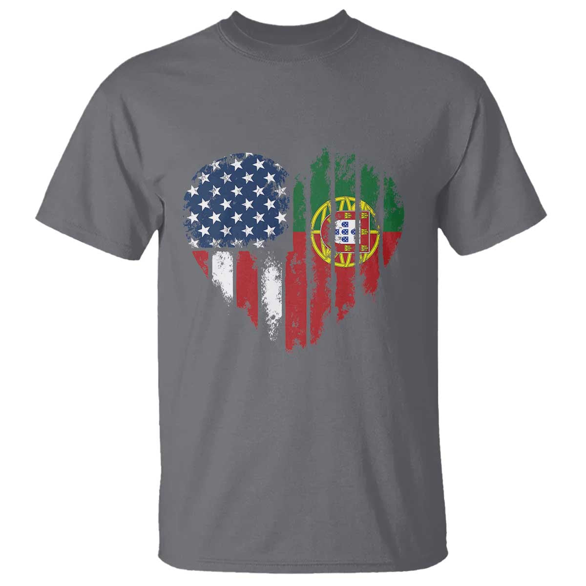 Half Portuguese American Flag T Shirt Portugal Roots USA Flag Immigrant Gifts - Wonder Print Shop
