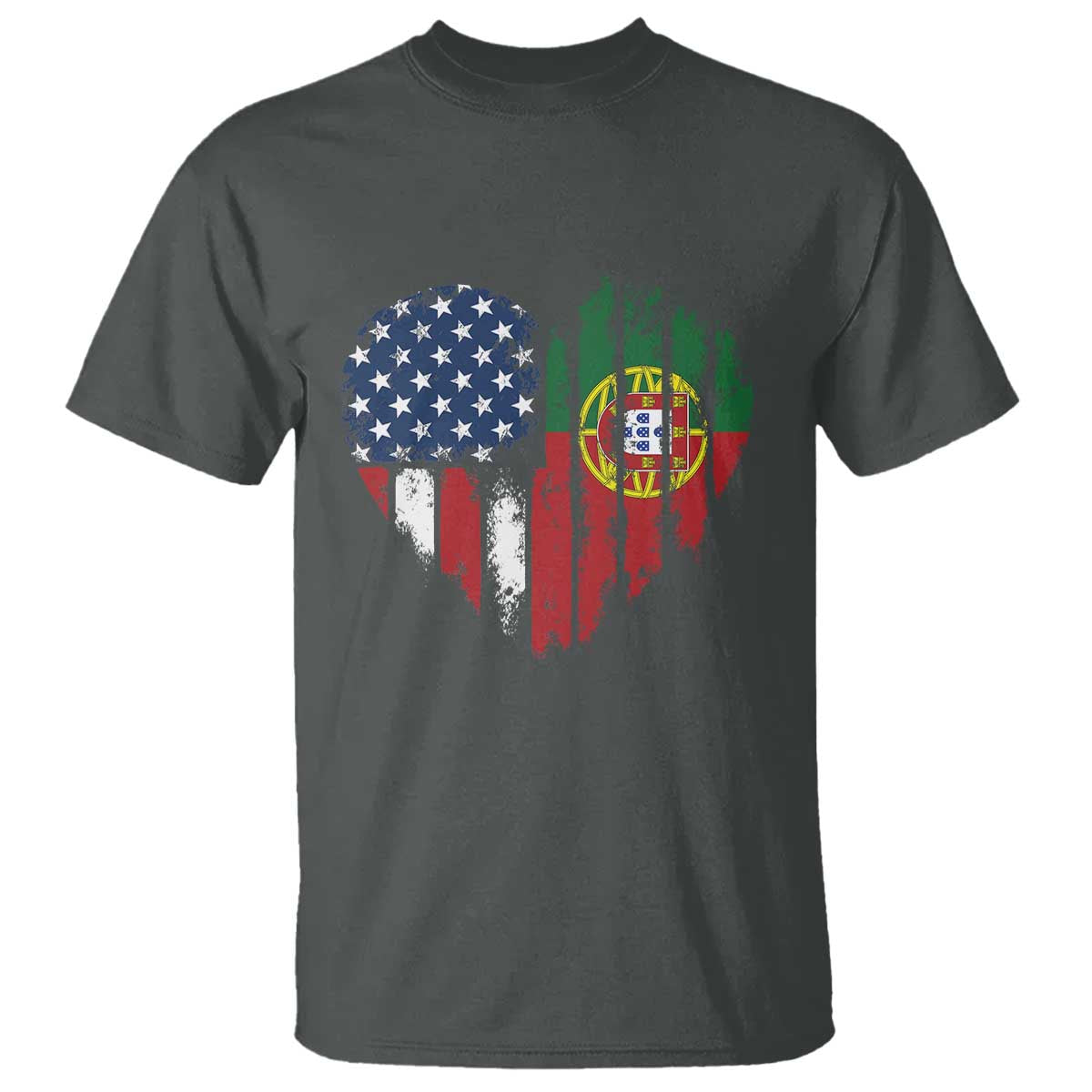 Half Portuguese American Flag T Shirt Portugal Roots USA Flag Immigrant Gifts - Wonder Print Shop