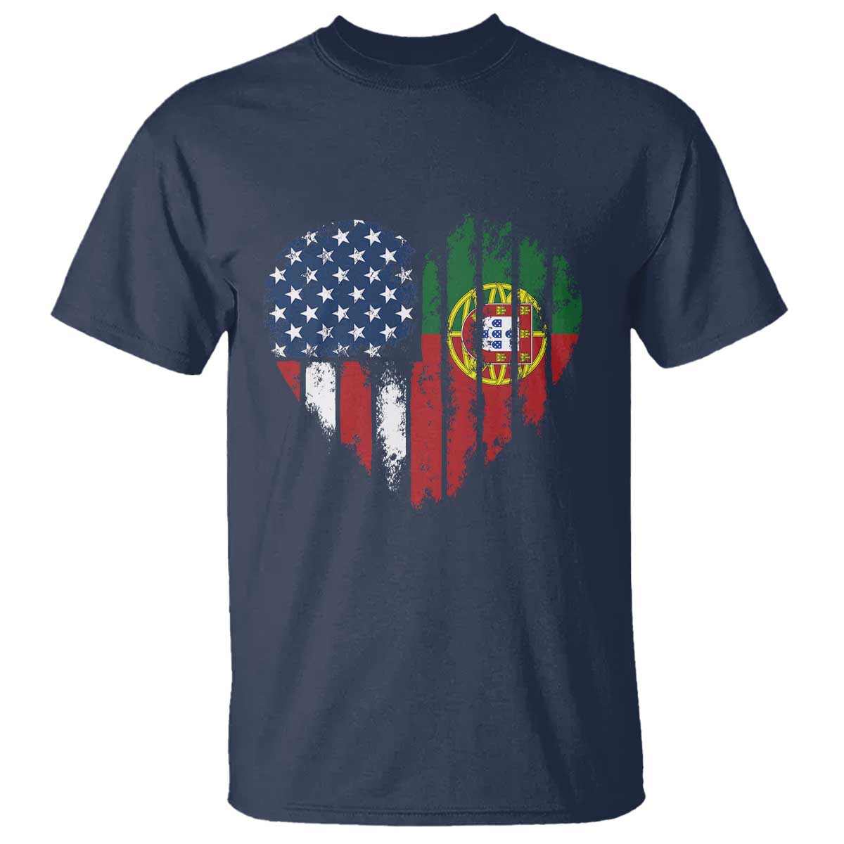 Half Portuguese American Flag T Shirt Portugal Roots USA Flag Immigrant Gifts - Wonder Print Shop
