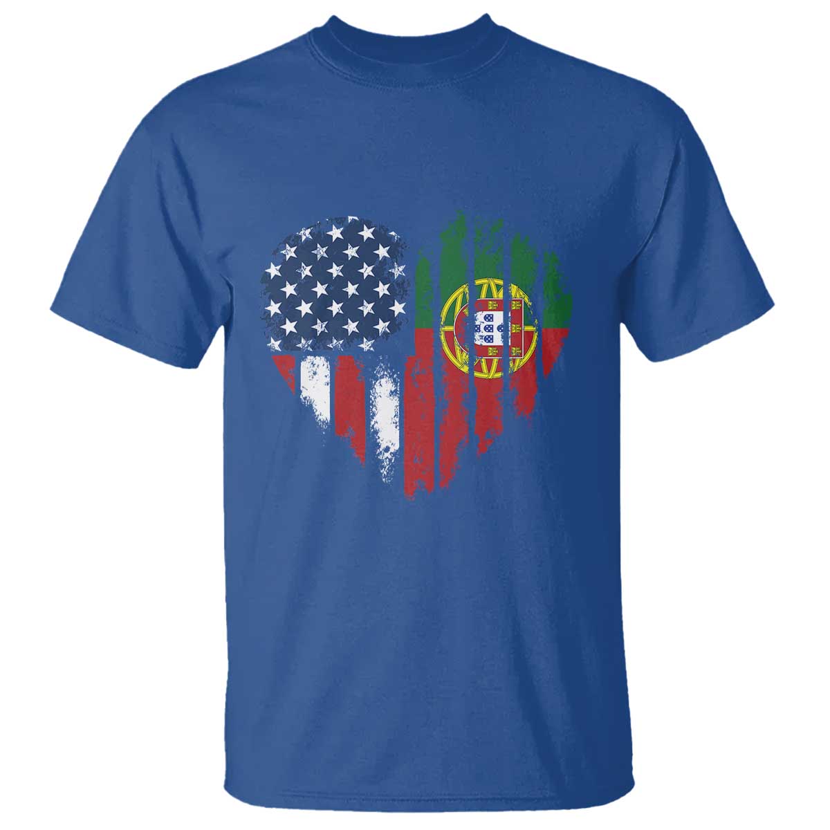 Half Portuguese American Flag T Shirt Portugal Roots USA Flag Immigrant Gifts - Wonder Print Shop