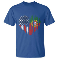 Half Portuguese American Flag T Shirt Portugal Roots USA Flag Immigrant Gifts - Wonder Print Shop