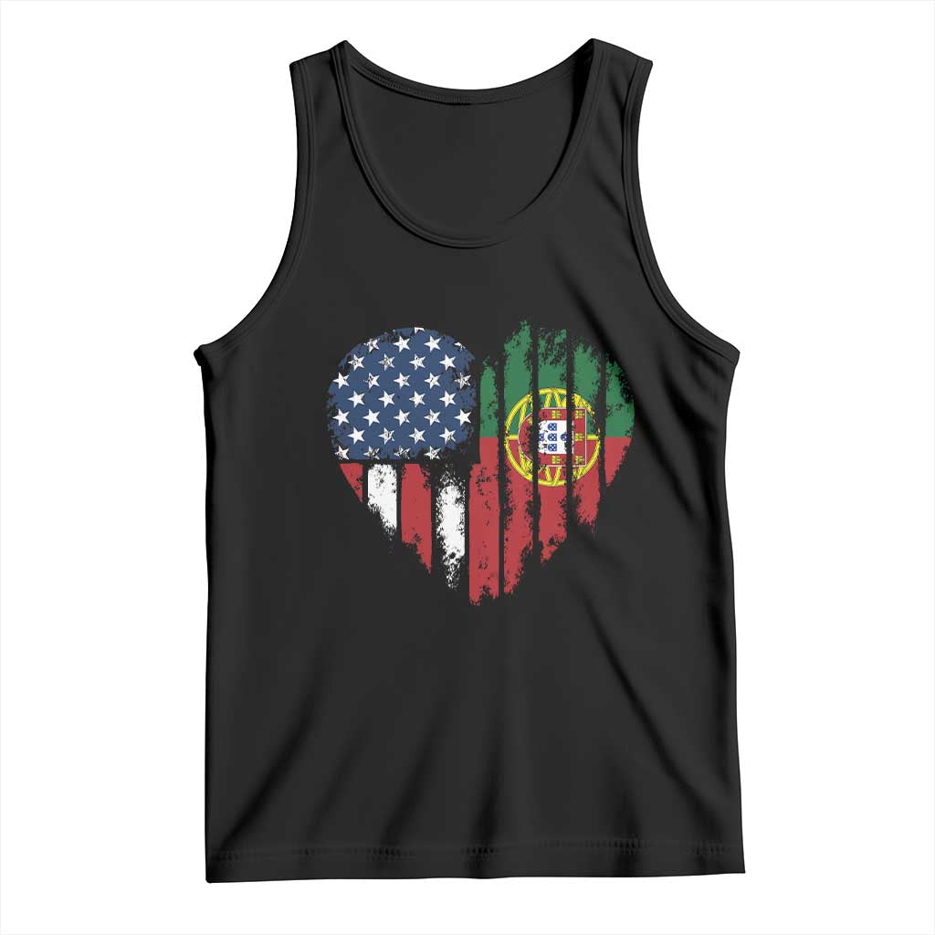 Half Portuguese American Flag Tank Top Portugal Roots USA Flag Immigrant Gifts - Wonder Print Shop