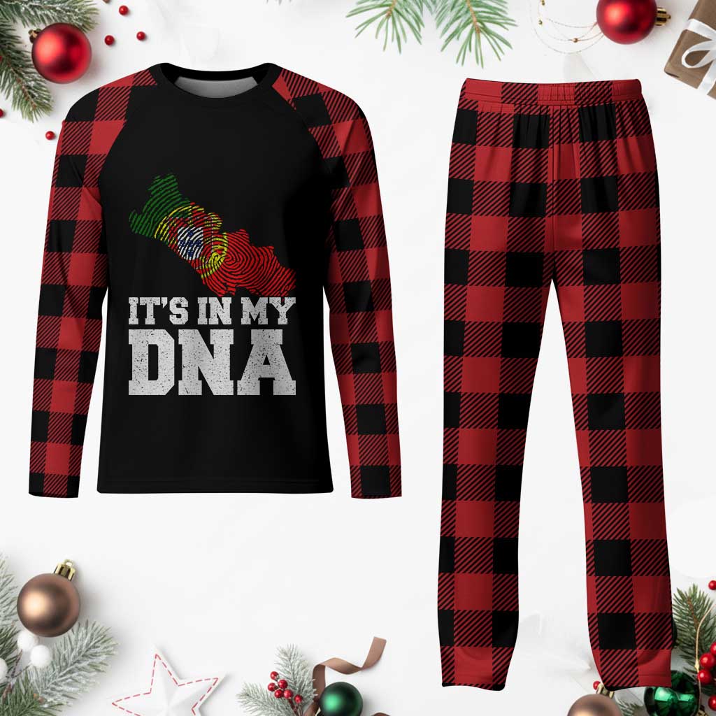Its in My DNA Portugal Plaid Pajama Set Portuguese Flag Portugal Boy Girl Gift - Wonder Print Shop