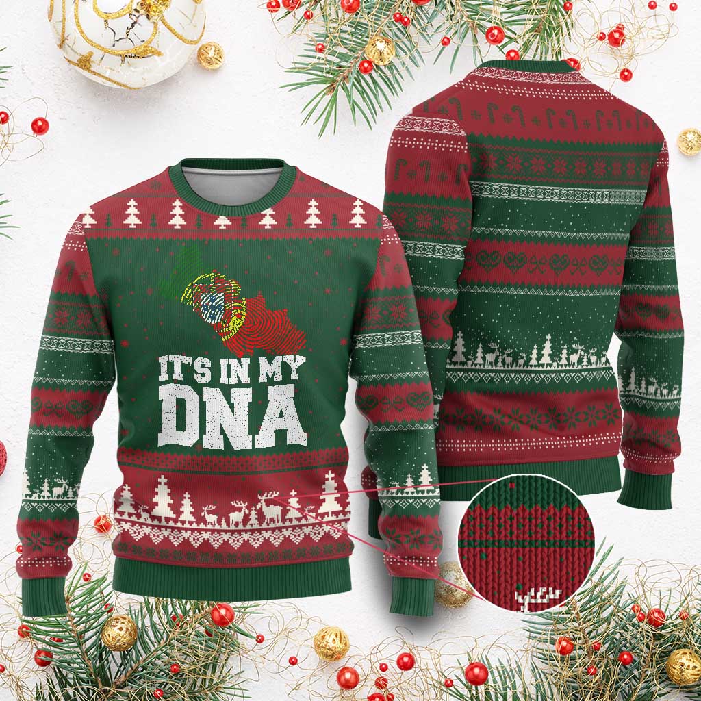 Its in My DNA Portugal Ugly Christmas Sweater Portuguese Flag Portugal Boy Girl Gift - Wonder Print Shop