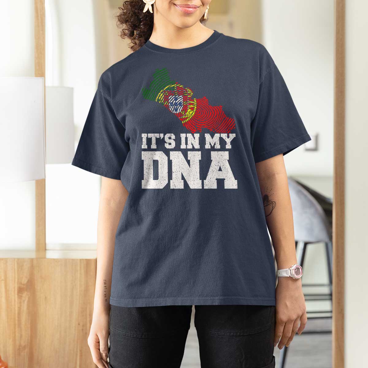 Its in My DNA Portugal T Shirt For Women Portuguese Flag Portugal Boy Girl Gift - Wonder Print Shop