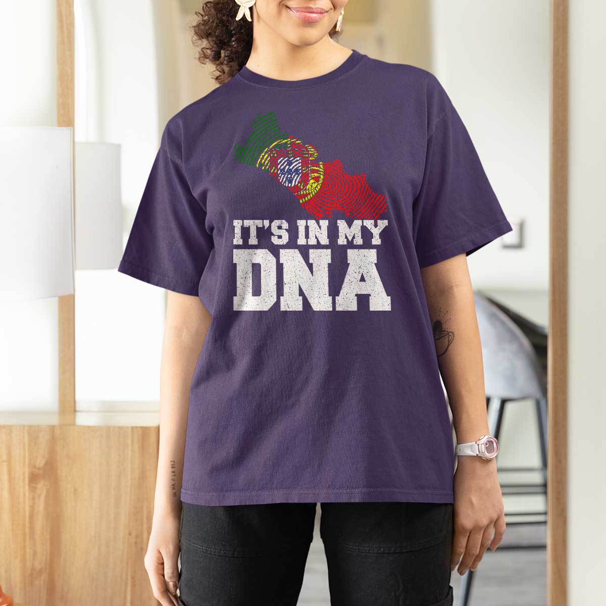 Its in My DNA Portugal T Shirt For Women Portuguese Flag Portugal Boy Girl Gift - Wonder Print Shop