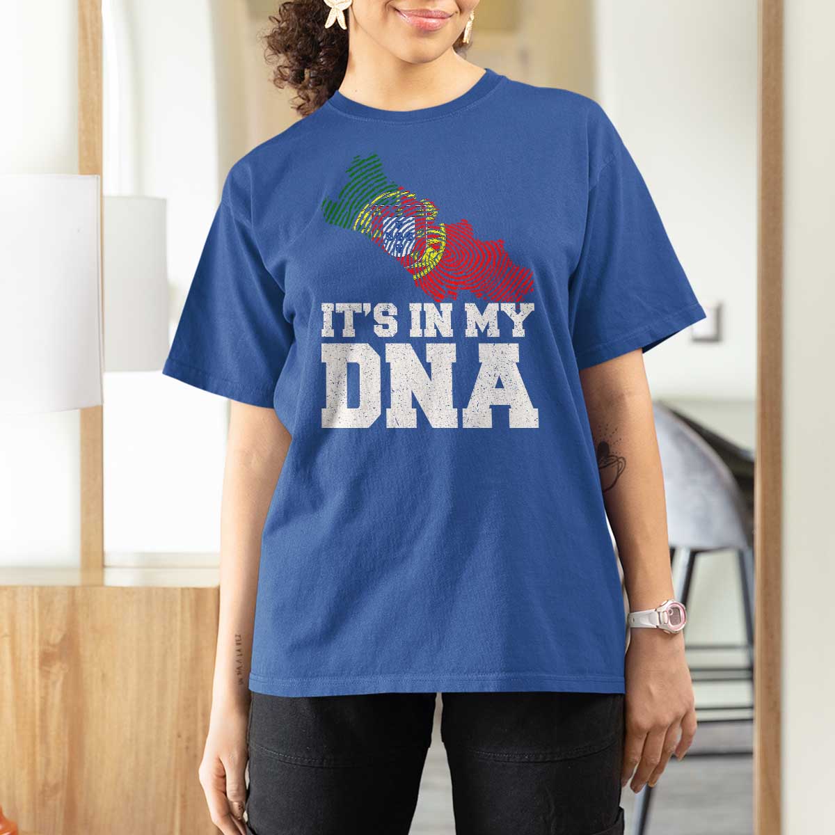 Its in My DNA Portugal T Shirt For Women Portuguese Flag Portugal Boy Girl Gift - Wonder Print Shop