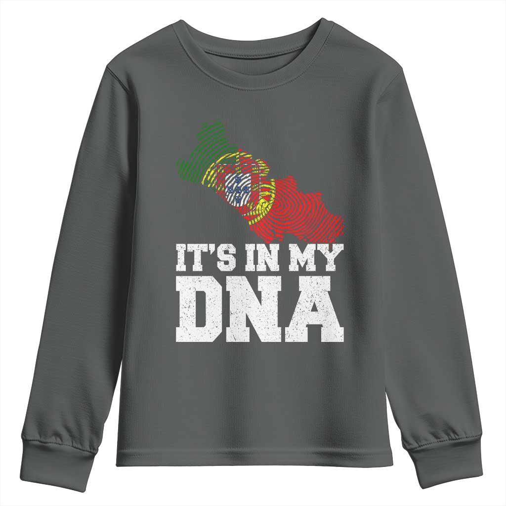 Its in My DNA Portugal Youth Sweatshirt Portuguese Flag Portugal Boy Girl Gift - Wonder Print Shop