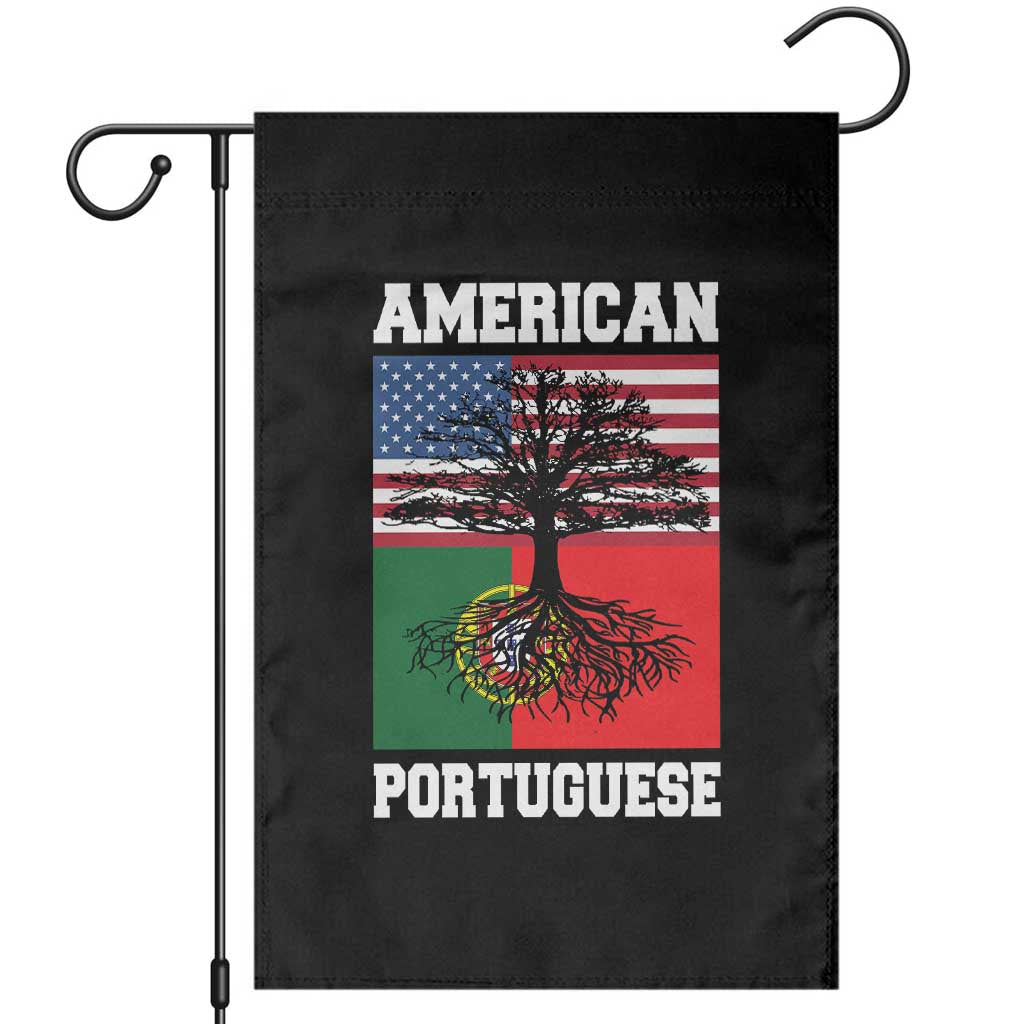 American Grown Portuguese Roots Garden Flag Distressed Tree Portugal USA Flag - Wonder Print Shop