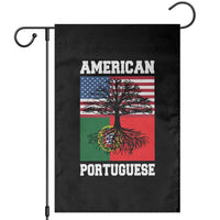 American Grown Portuguese Roots Garden Flag Distressed Tree Portugal USA Flag - Wonder Print Shop