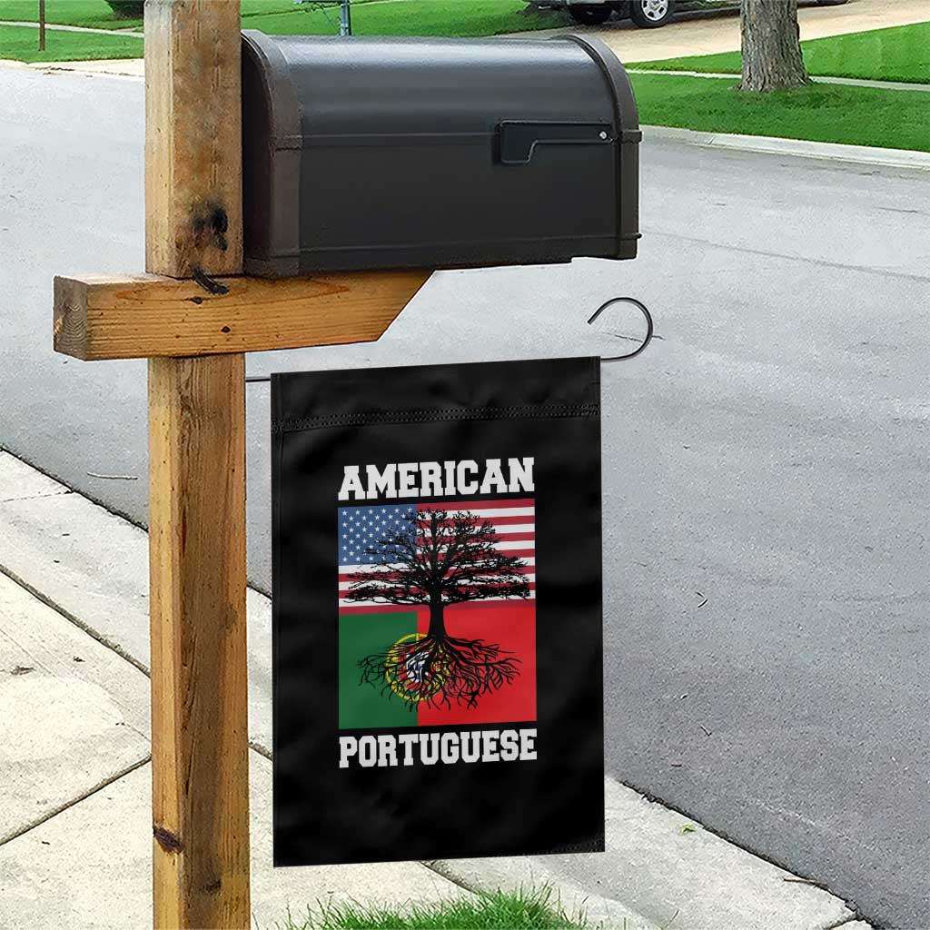 American Grown Portuguese Roots Garden Flag Distressed Tree Portugal USA Flag - Wonder Print Shop