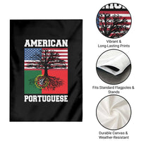 American Grown Portuguese Roots Garden Flag Distressed Tree Portugal USA Flag - Wonder Print Shop