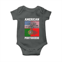 American Grown Portuguese Roots Baby Onesie Distressed Tree Portugal USA Flag - Wonder Print Shop