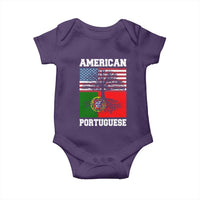 American Grown Portuguese Roots Baby Onesie Distressed Tree Portugal USA Flag - Wonder Print Shop