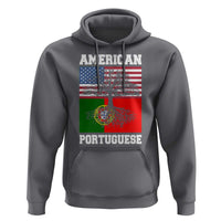 American Grown Portuguese Roots Hoodie Distressed Tree Portugal USA Flag - Wonder Print Shop