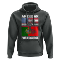 American Grown Portuguese Roots Hoodie Distressed Tree Portugal USA Flag - Wonder Print Shop